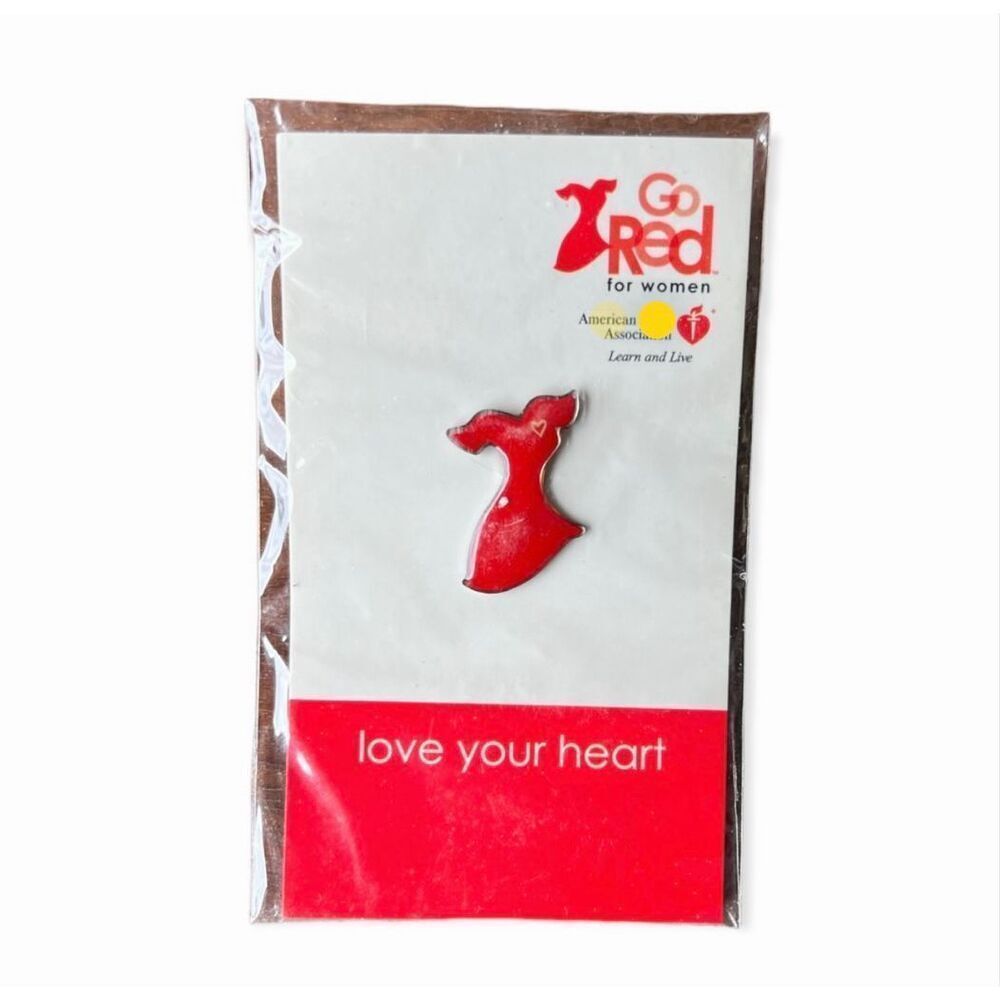 Go Red for Women American Heart Association Love Your Heart Little Red Dress Pin